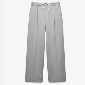 Zara grey double waist band trouser with drawstring 🩶